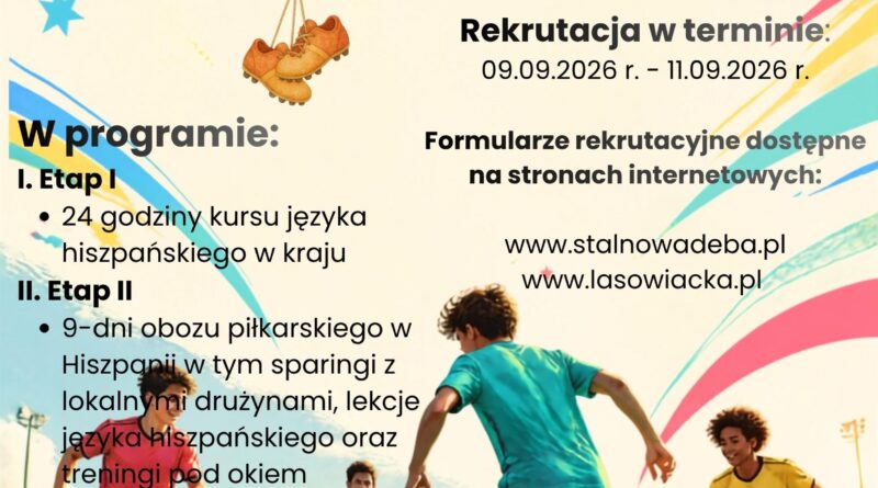 Informacja o rozpoczęciu rekrutacji na zimowy obóz piłkarsko-językowy